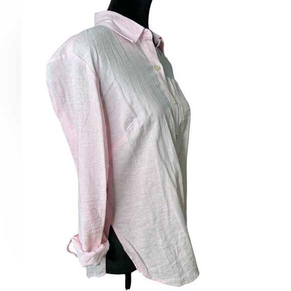 Susan Graver Linen Button Down Blouse XXSP - Picture 4 of 7